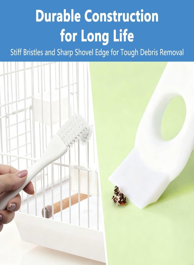 YAFIYGI 4Pcs Bird Cage Cleaner Tools Long Handle Brush Supplies for Cleaning Poop Off Birdcage Dropping Remover Accessories for Parrot Cages Bunny Habitats and Pet Cage Maintenance - Image 4